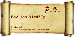 Pavlics Virág névjegykártya