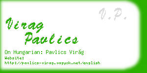 virag pavlics business card