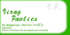 virag pavlics business card